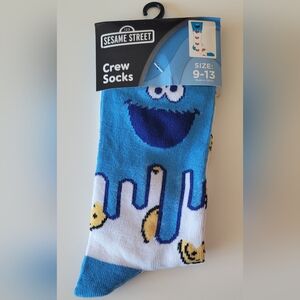 Sesame Street Cookie Monster Novelty Adult Crew Socks